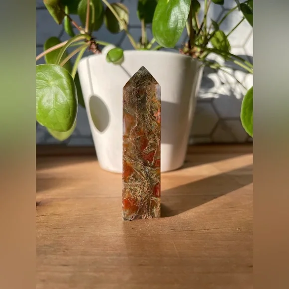 Fire Agate Crystal Tower - Picture 3 of 9